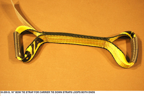 16" Bow Tie Strap For Carrier Tie Down Straps Loops Both Ends