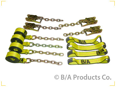 BA PRODUCTS RED STRIPE CARRIER TIE DOWN KIT 18' STRAPS, RATCHETS AND BOWTIES PN: V38-218C