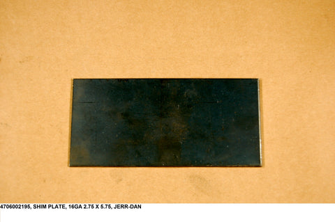 Shim Plate, 16 Ga 2.75 X 5.75