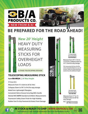 15 FOOT MEASURING STICK, collapsible, fibreglass construction PN: BA-MS15