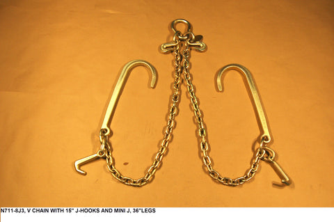 V Chain W/ 15" J Hooks And Mini J 36" Legs