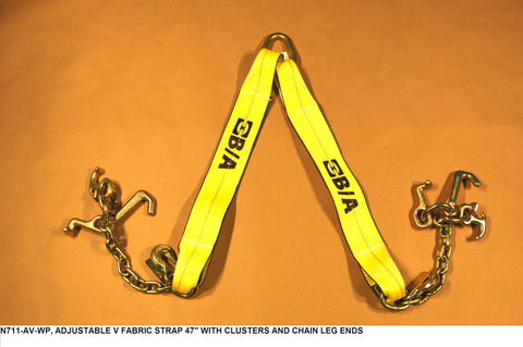 Adjustable V Fabric Strap 47" W/Clusters And Chain Leg Ends