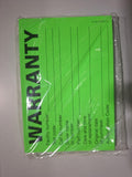 Battery Warranty Stickers 25 PACK