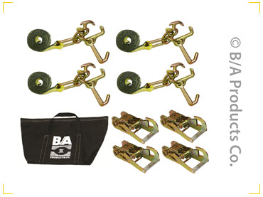 BA PRODUCTS TIE DOWN KIT 4 X 8FT STRAP W/CLUSTERS 4 X RATCHET WITH SNAP HOOKS HD VERSION