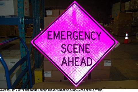 48" + 48" Pink Emergency Scene Sign PN: 4848RS33