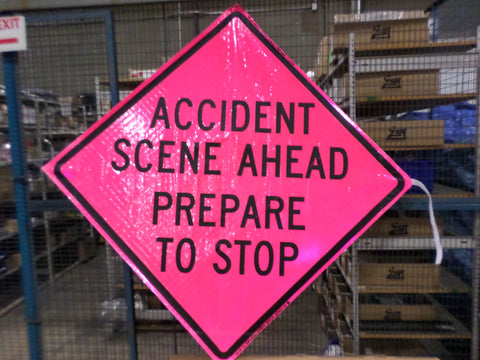 4848 ACCIDENT PINK SIGN