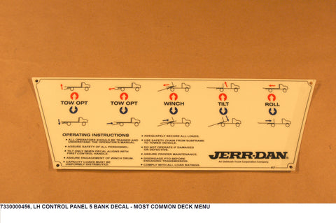 Lh Control Panel 5 Bank Decal