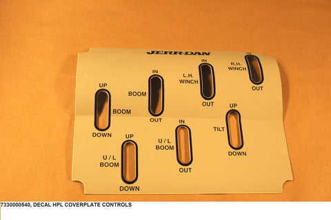 Decal, Hpl Coverplate Controls