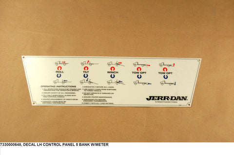 Decal Lh Control Panel 5 Bank W/Meter