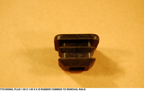 Plug 1.50 X 1.50 X 0.19 Rubber Common To Removal Rails