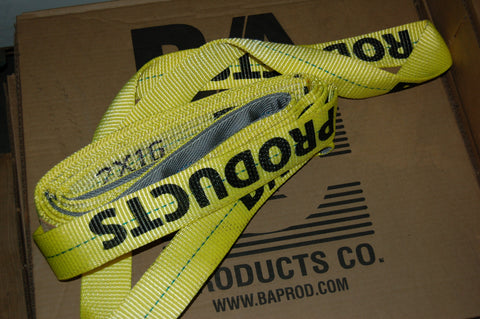 BA PRODUCTS RECOVERY STRAP  2" x 16 FEET 3200 LB WLL 2" EYE WIDTH  PN: 9-2-16