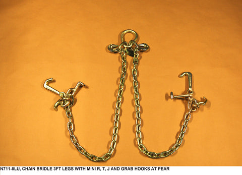 Chain Bridle 3 Ft Legs W/Min R, T, J And Grab Hooks At Pear
