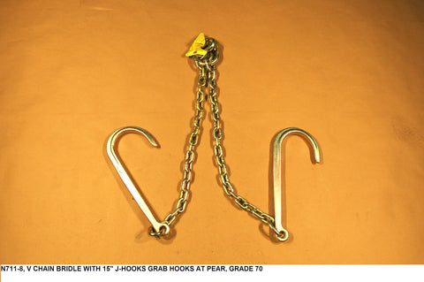V Chain Bridle W/15 J-Hooks Grab Hooks At Pear (Grade 70) PN: N711-8 – Tow  Shop