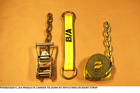 Carrier Tie Down Kit With D Ring On Short Strap