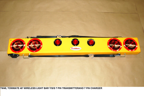 48" Wireless Light Bar T/S/S 7 Pin Transmitter And 7 Pin Charger